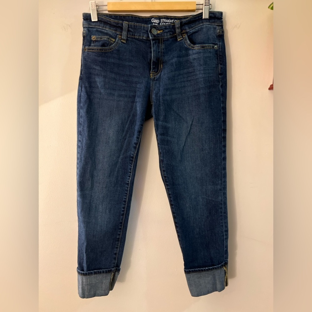 Gap Women's Dark Blue Jeans straight cuff 4/27R